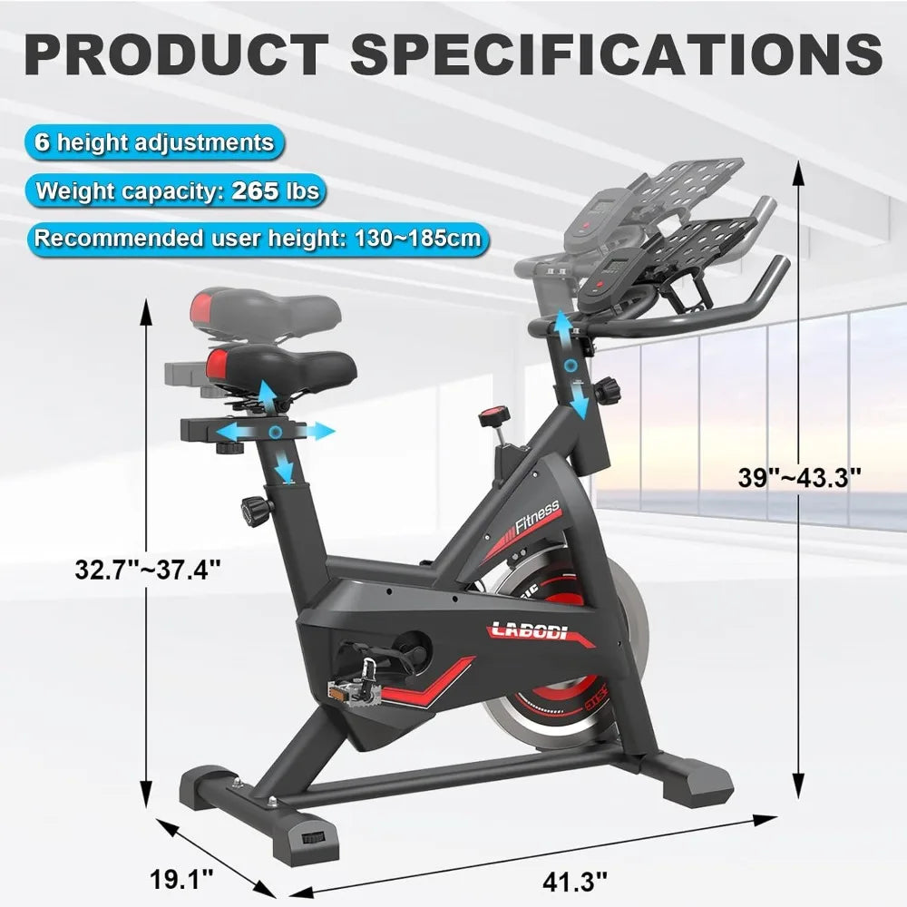 Workout Bike with Saddle Cover, Ipad Mount & LCD Monitor,