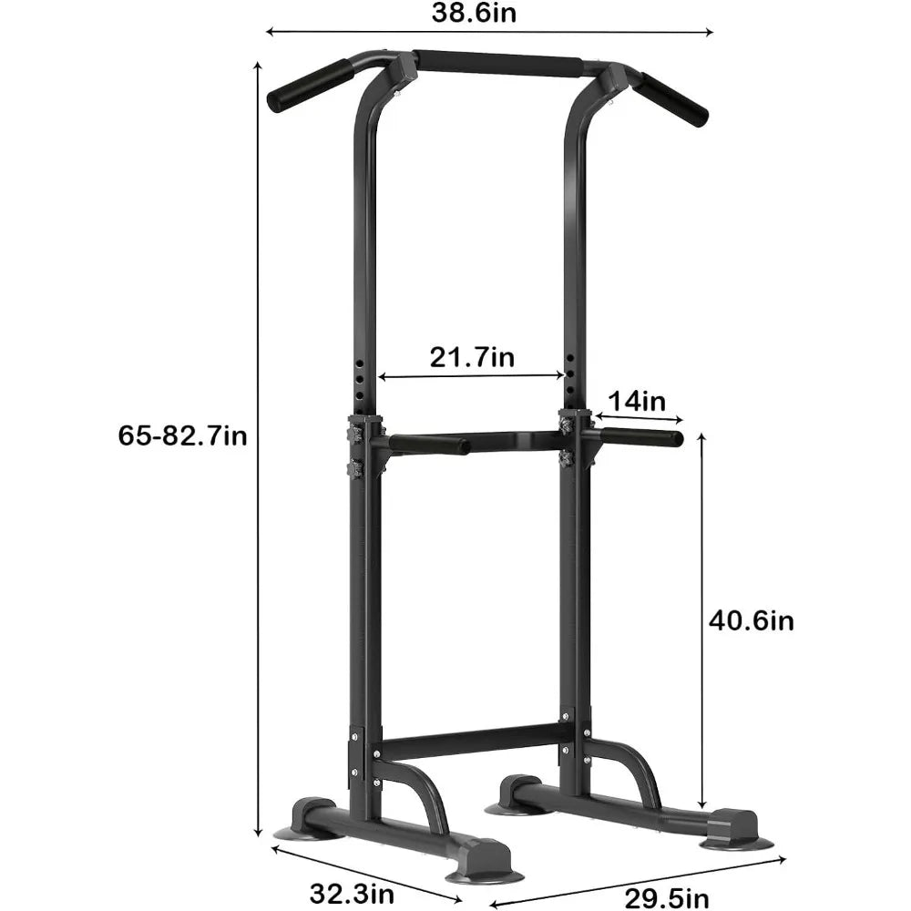 Height Adjustable Power Tower Dip/Pull Up Station