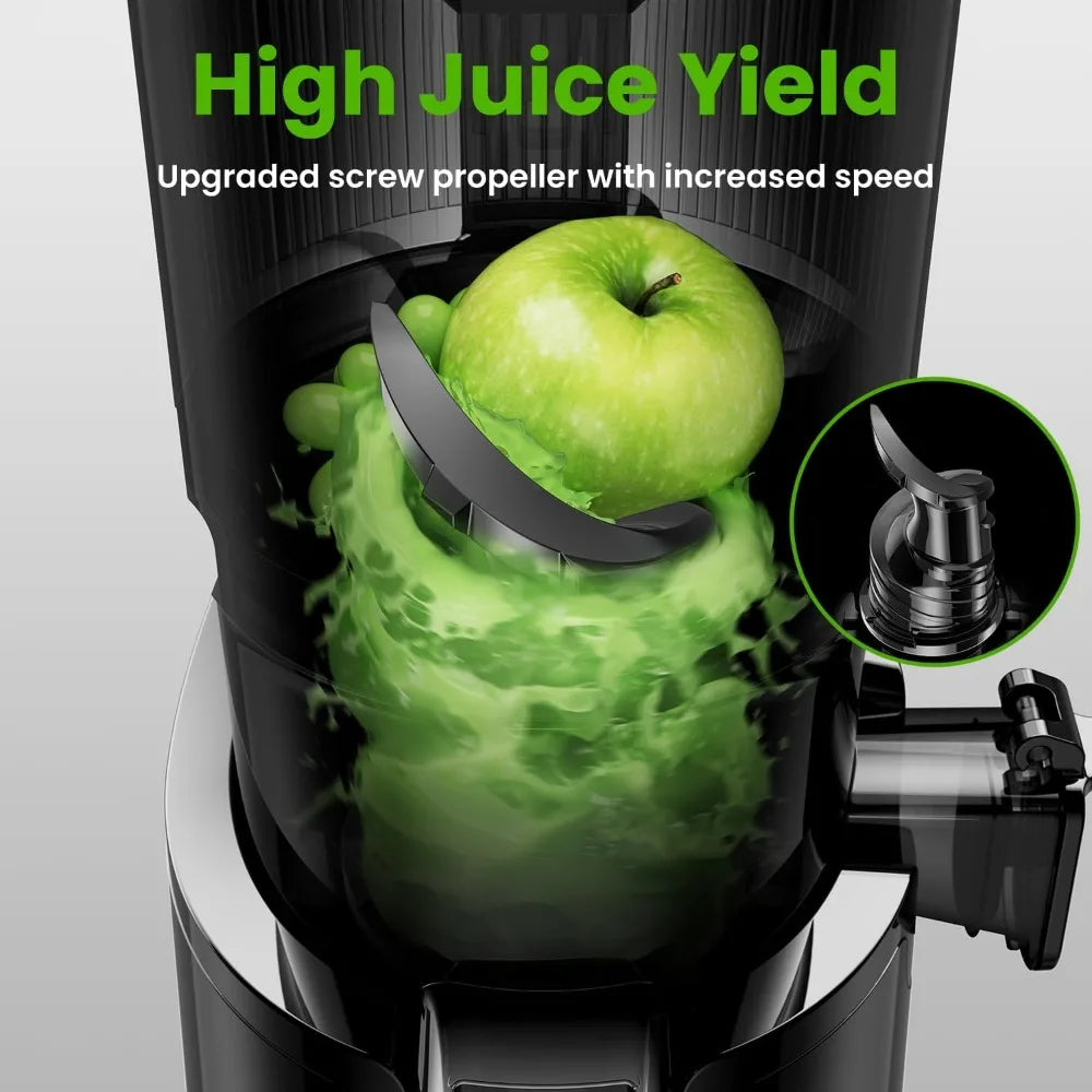 Press Juicer, Slow Masticating Machines with 5.3" Extra Large Feed Chute