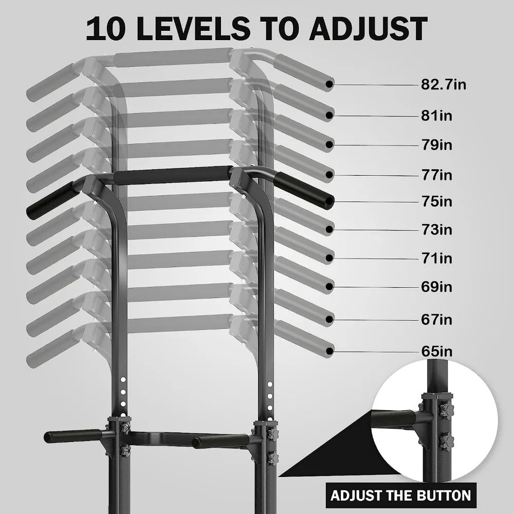 Height Adjustable Power Tower Dip/Pull Up Station