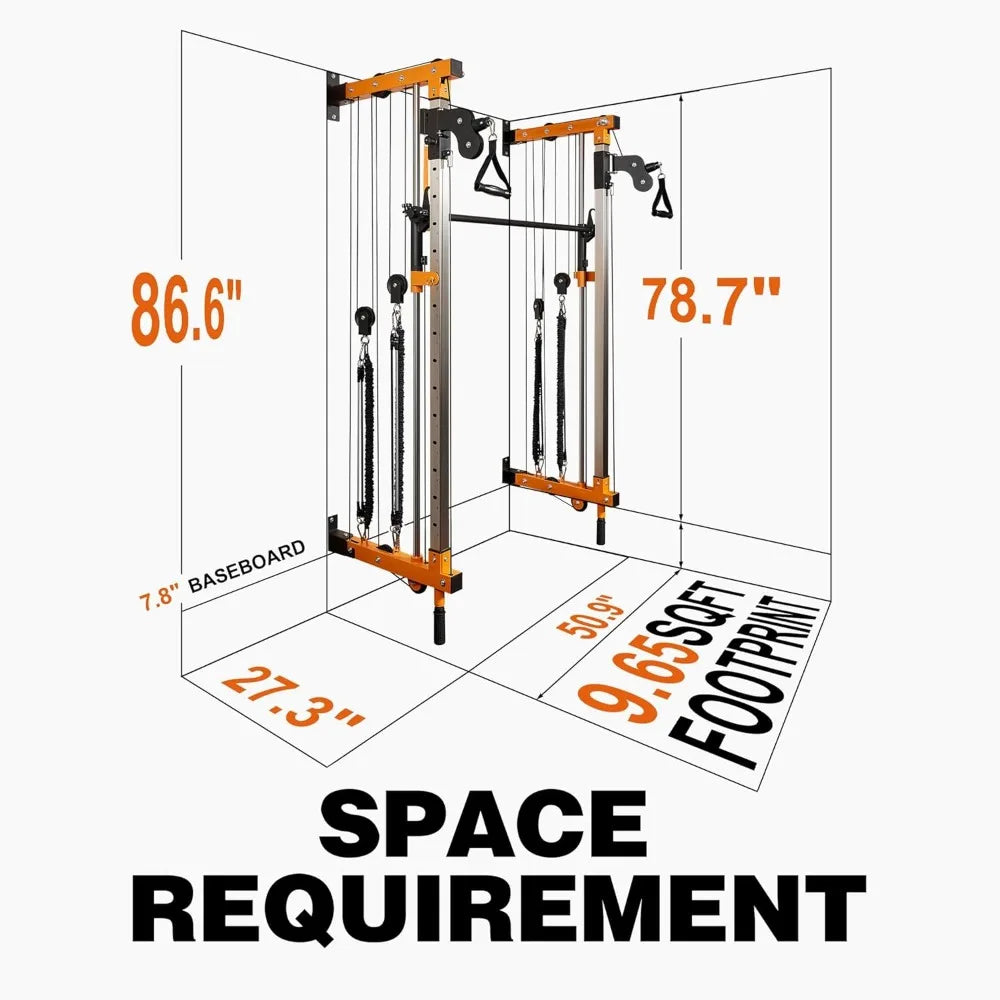 Wall Mount Smith Machine, Power Cage Rack, Cable Crossover Machine