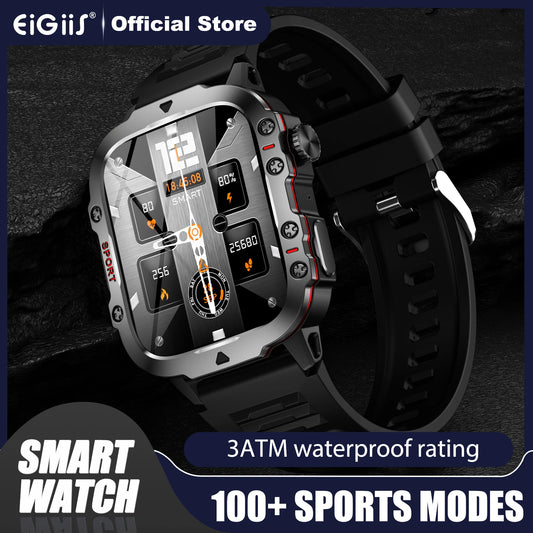 EIGIIS Smart Watch 3ATM Waterproof For Men 1.96" HD Fitness Watch