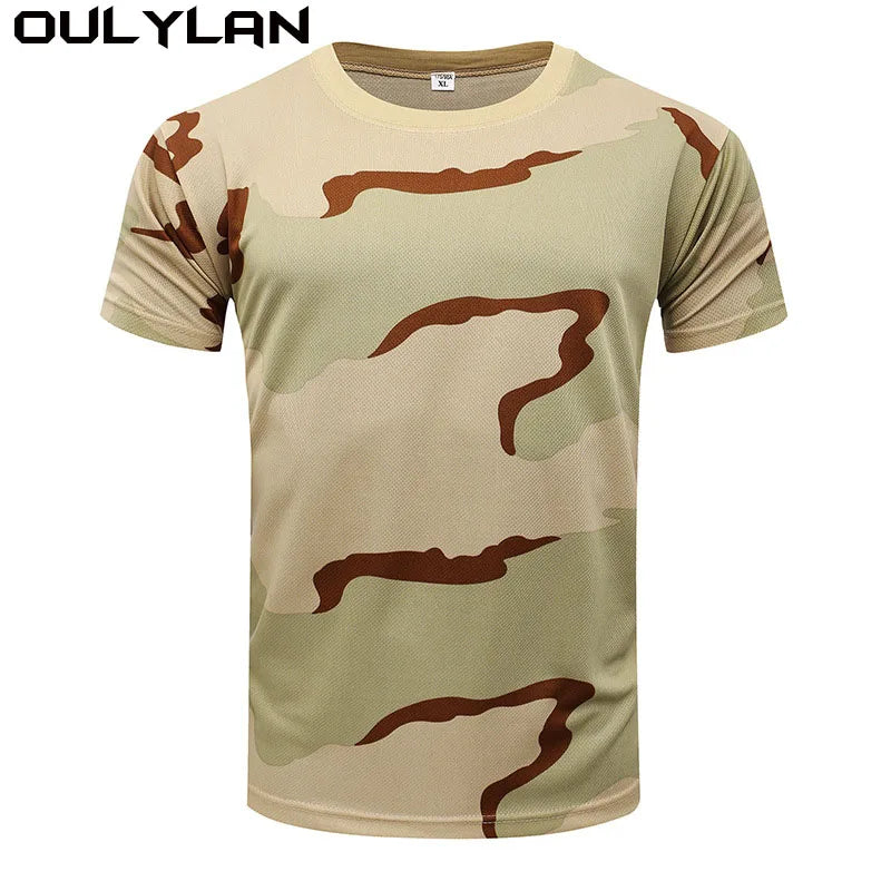 Oulylan Quick Dry Forest Camouflage T-shirt Man Jungle Desert Camou