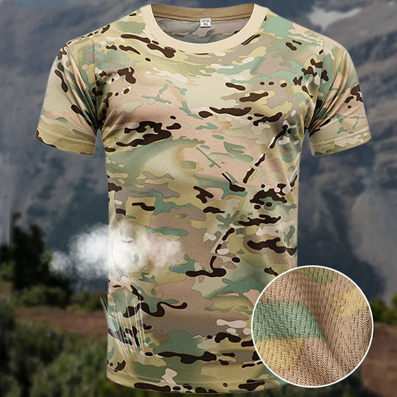 Oulylan Quick Dry Forest Camouflage T-shirt Man Jungle Desert Camou