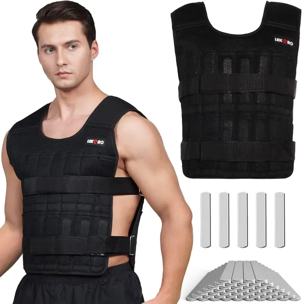 Lekaro Weight-Bearing Vest Adjustable Weight 20kg Weight-Containing Equipment