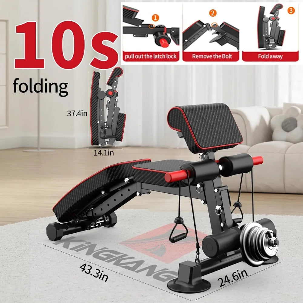 Adjustable Weight Bench, Utility Workout Bench Foldable Incline Decline Benches