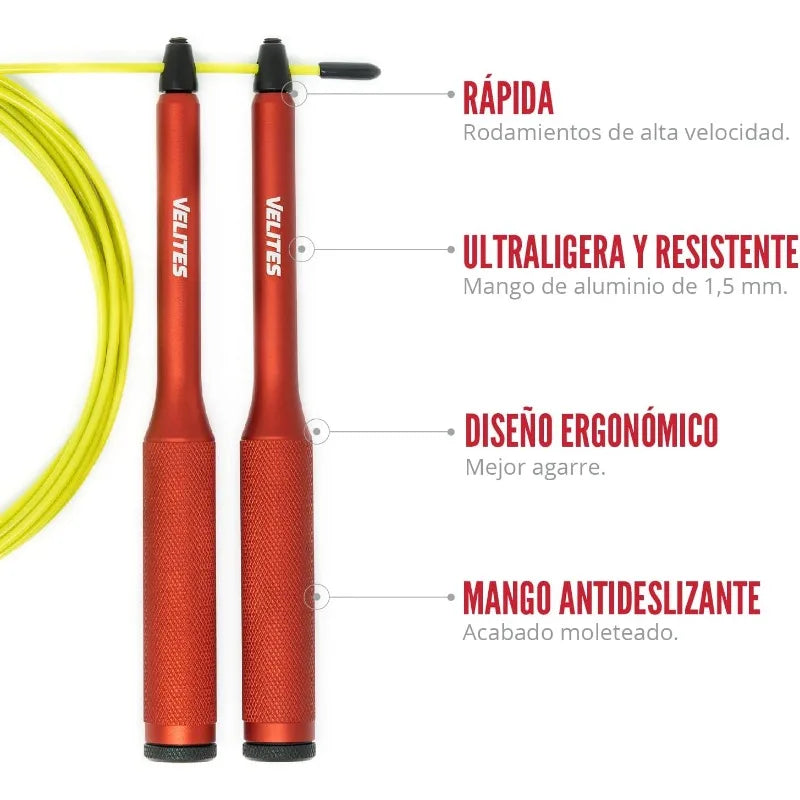 Velites Skipping Rope, Aluminum Speed Rope, Fitness Fire 2.0