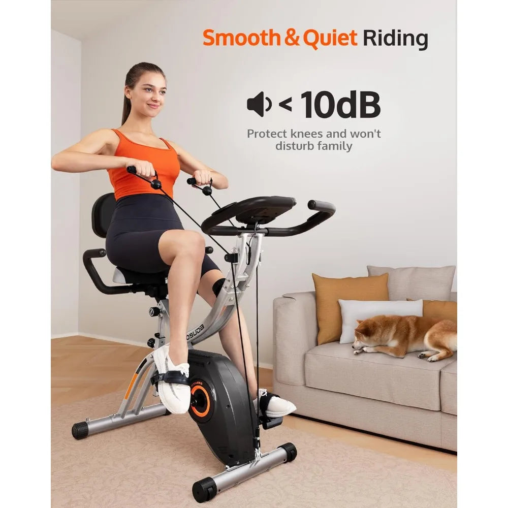 Magnetic X Exercise Bike, Folding Exercise Bike for Seniors,