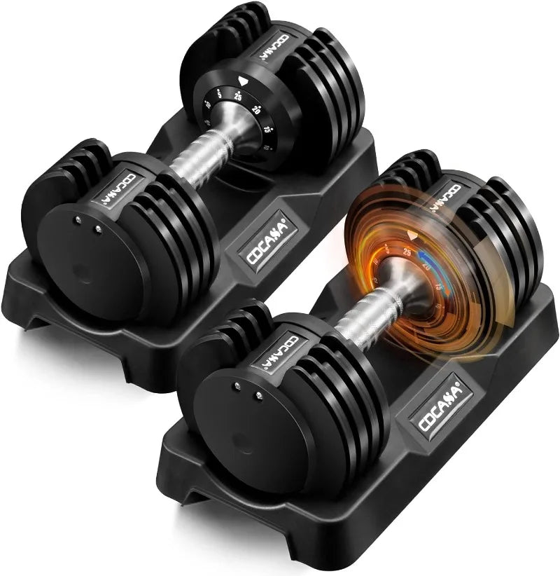 Adjustable Dumbbell Set 25lb/55lb Free Weight Set Pair