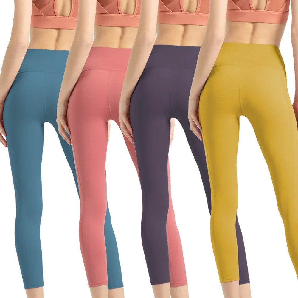 OhSunny Women High Waist Leggings Running Comfortable Yoga Pants Female