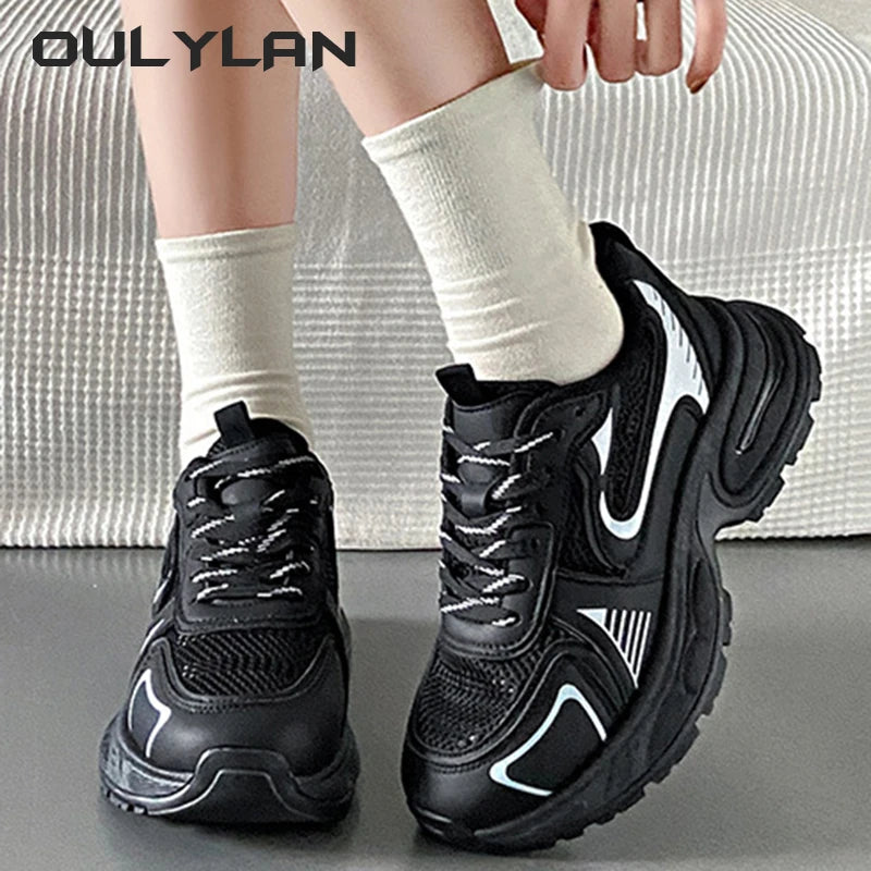 Women's Luxary Chunky Sneakers Thick Sole Running Shoes, Fitness Vulcanize Shoes