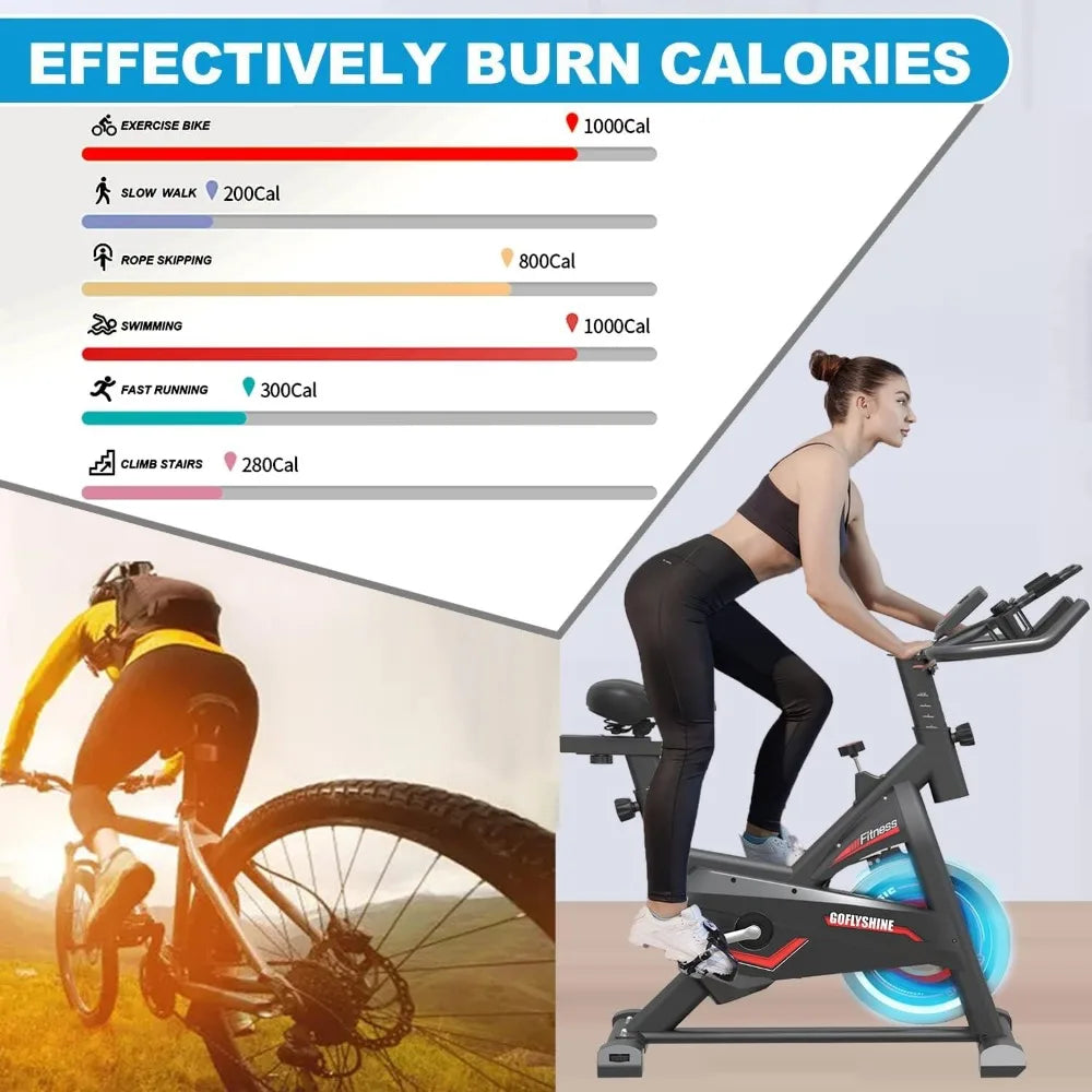 Workout Bike with Saddle Cover, Ipad Mount & LCD Monitor,