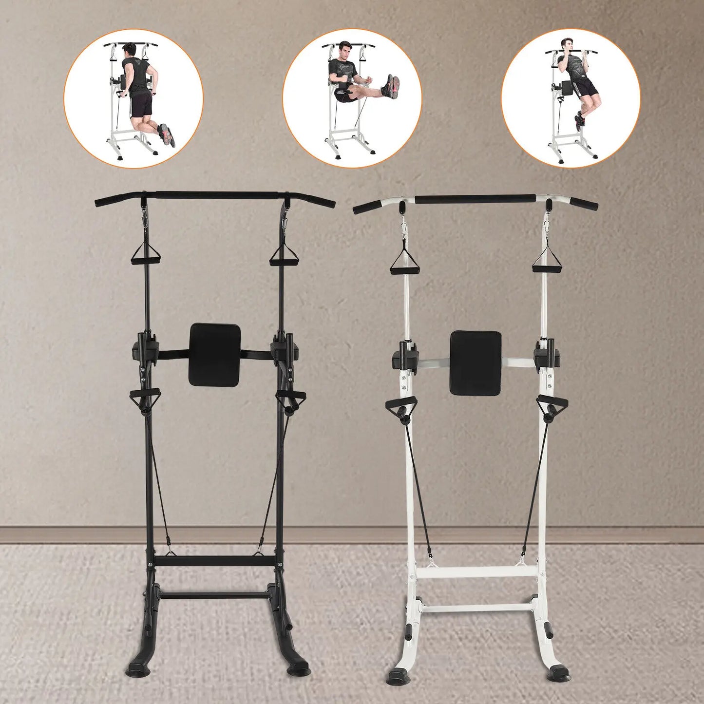 Adjustable Height Pull Up Dip Station, Functional Fitness Gym