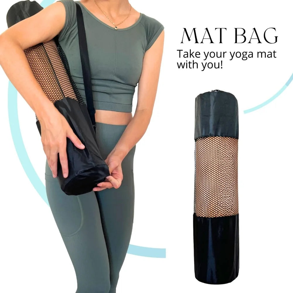 Premium Cork Yoga Kit 5-pieces, Lightweight Cork Yoga Mat