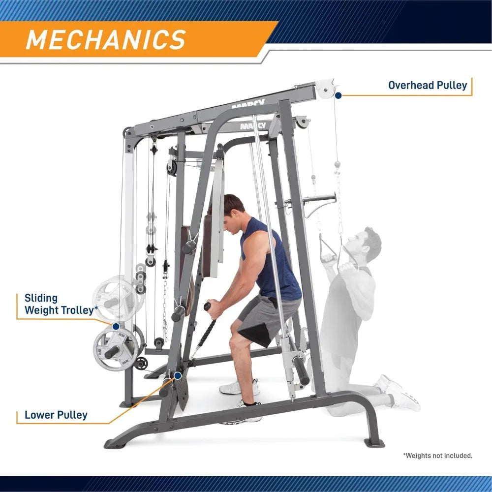 Pro Smith Cage Workout Machine Full Body Training Home Gym System