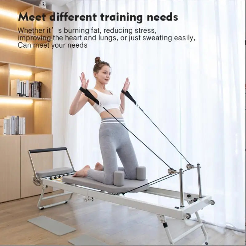 Pilates Reformer Fitness Equipment for Home Foldable Yoga Bed Strength