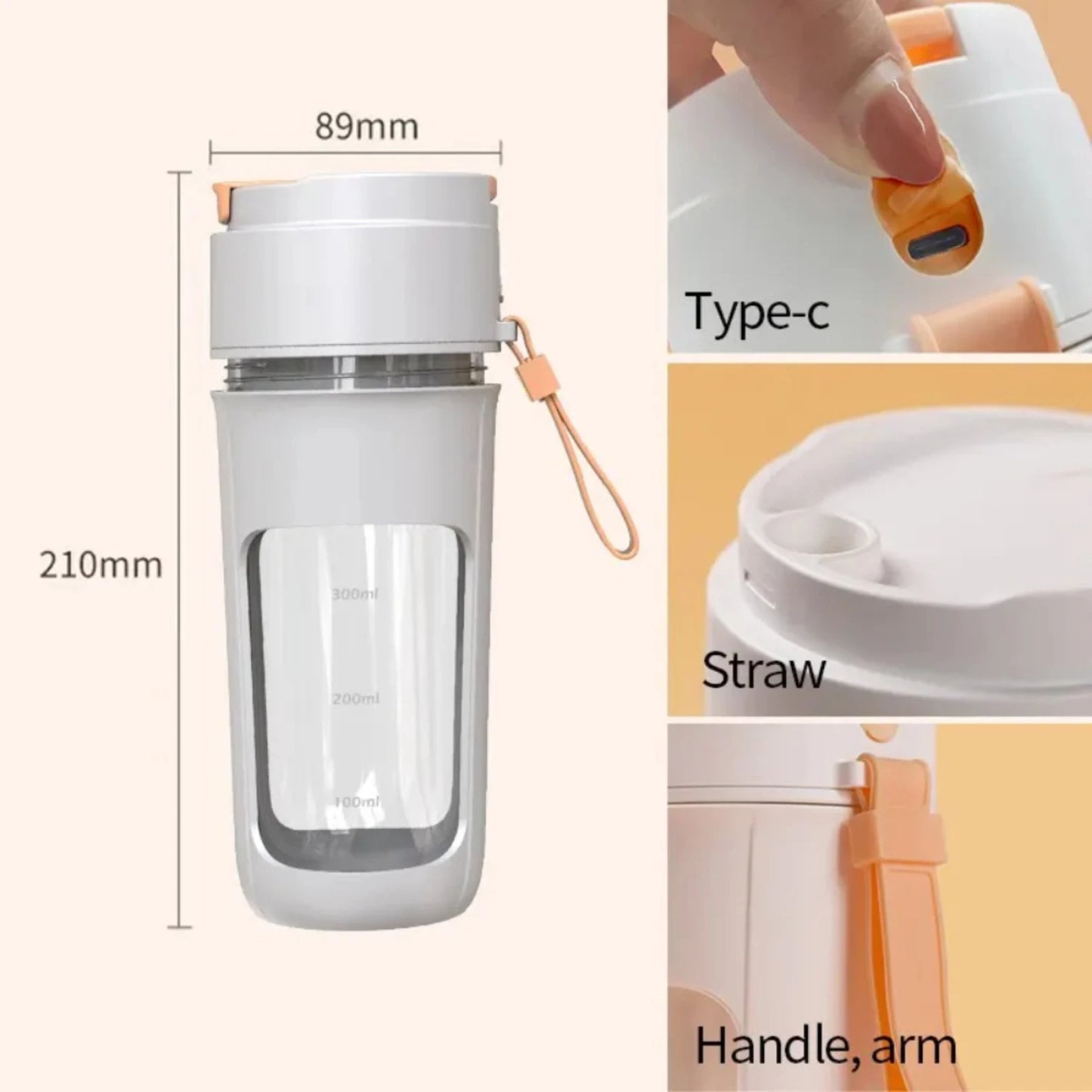 Portable Slow Juicer Cup Blender for Kitchen - Manual Orange Squeezer