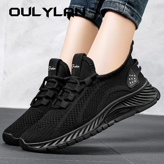 Women Breathable Flats Tennis Shoes, Slip-On Walking/Runnning Shoes, Casual Knit