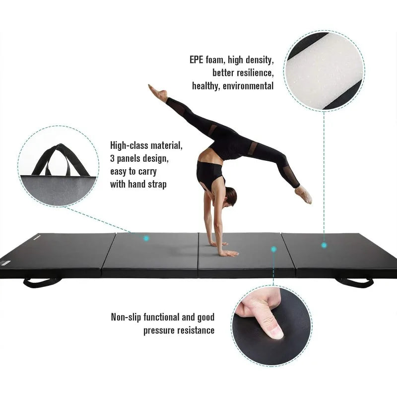 RitFit Upgraded Folding Exercise Mat for Yoga, MMA, Stretching