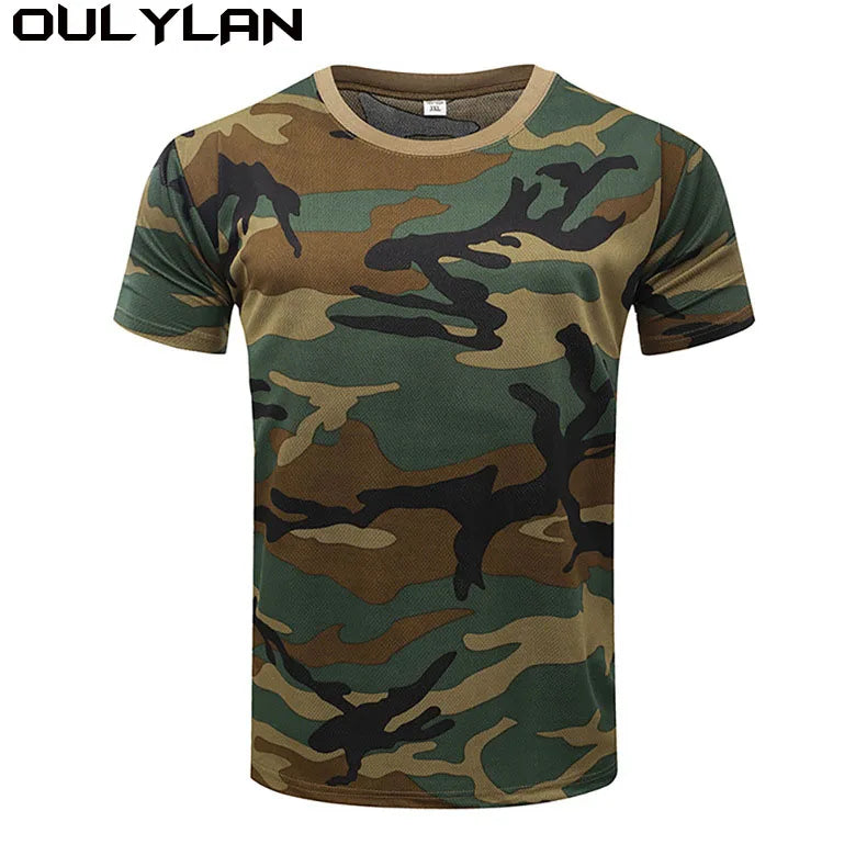 Oulylan Quick Dry Forest Camouflage T-shirt Man Jungle Desert Camou