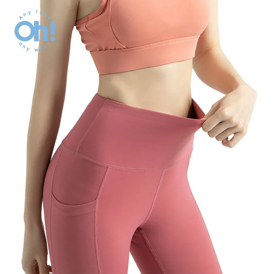 OhSunny Women High Waist Leggings Running Comfortable Yoga Pants Female