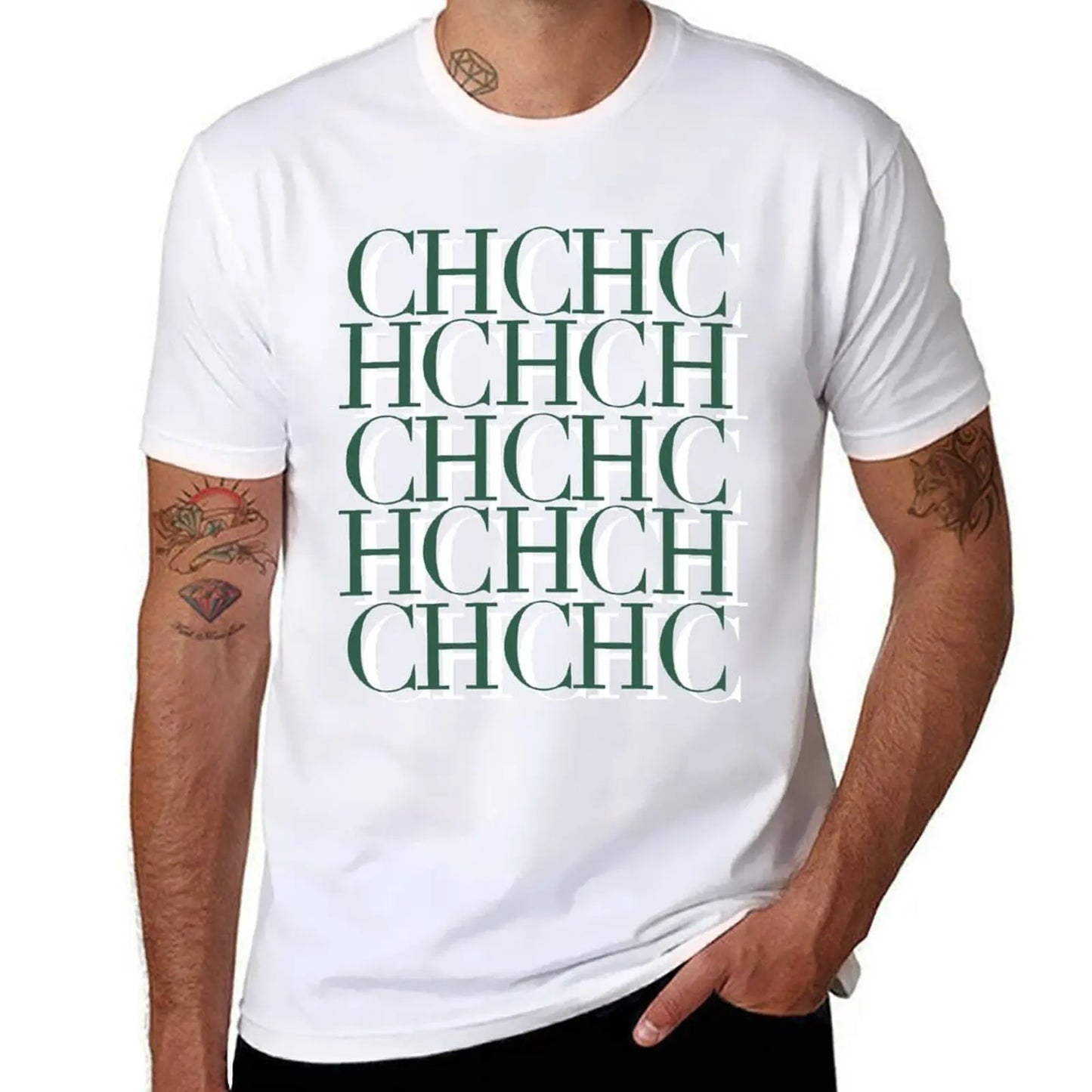 CHCH T Shirt Men Black Print Men's Brand Tshirts Fashion