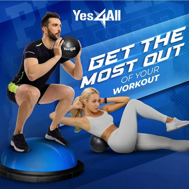 Yes4All Premium Half Balance Ball Combo with Pilate Ball Resistance Band