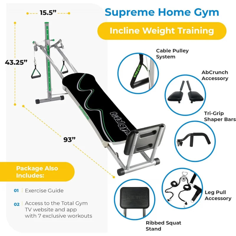 Total Gym APEX Versatile Indoor Home Gym Workout Total Body Equipment