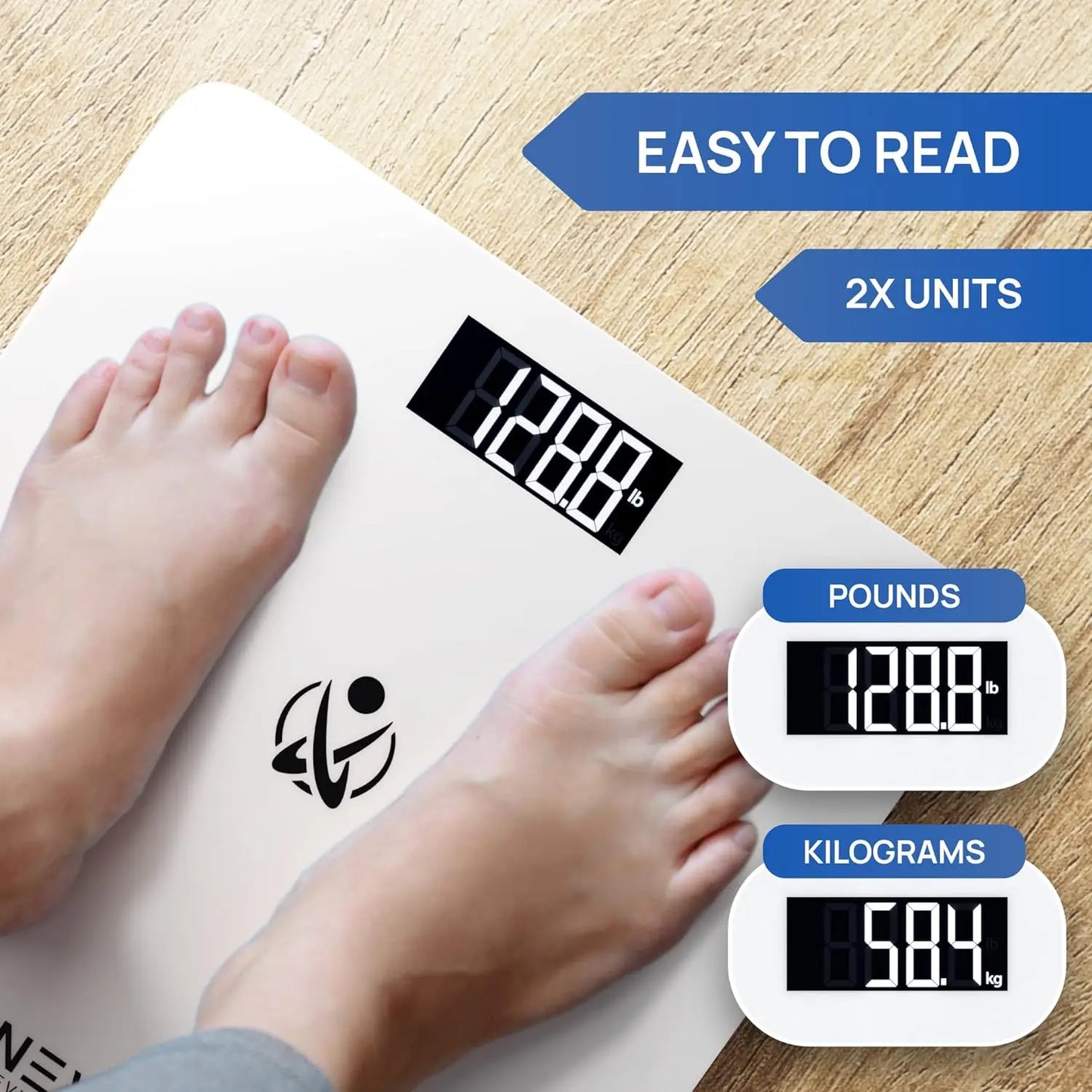 Bathroom Scale, Highly Accurate Digital Bathroom Body Scale Measures Weight