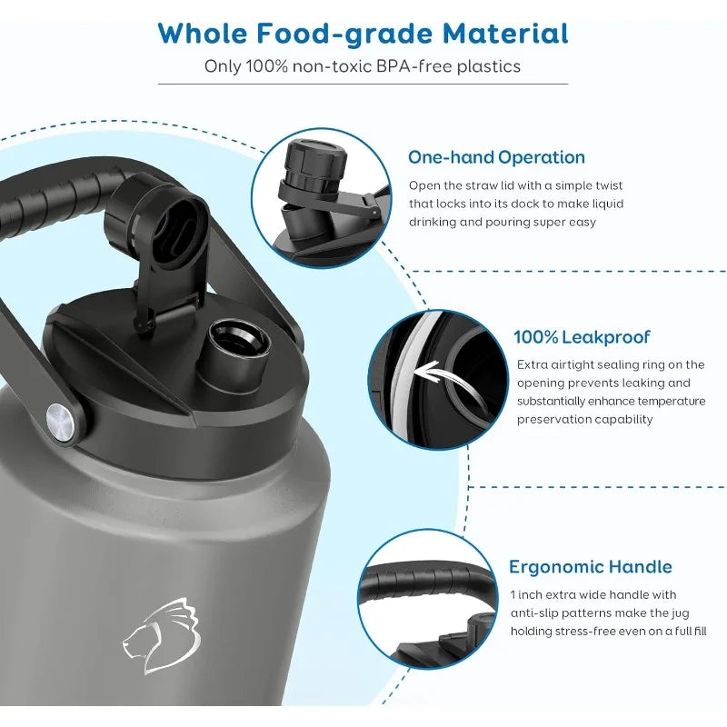 BUZIO 1 Gallon Vacuum Insulated Water Bottle