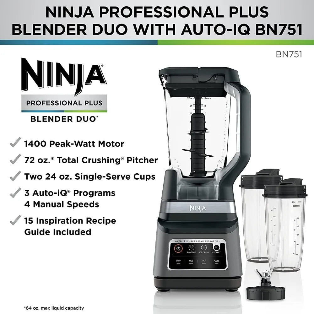 BN751 Professional Plus DUO Blender, 1400 Peak Watts